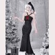 Winter Carol Black Halter Dress by Blood Supply (BSY129)